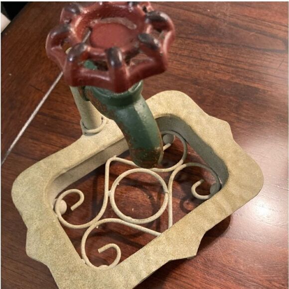 Vintage‎ Rustic Bar Soap Kitchen Sink Sponge Holder, Dish Spigot Water Faucet - Picture 3 of 5